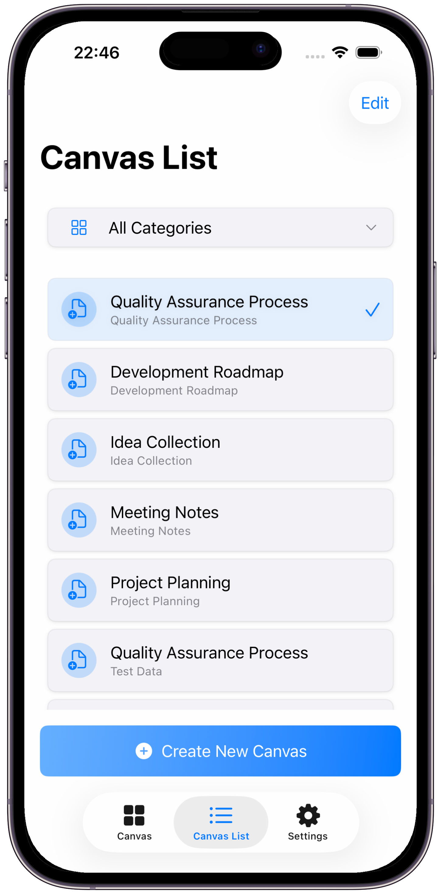 Canvas List
